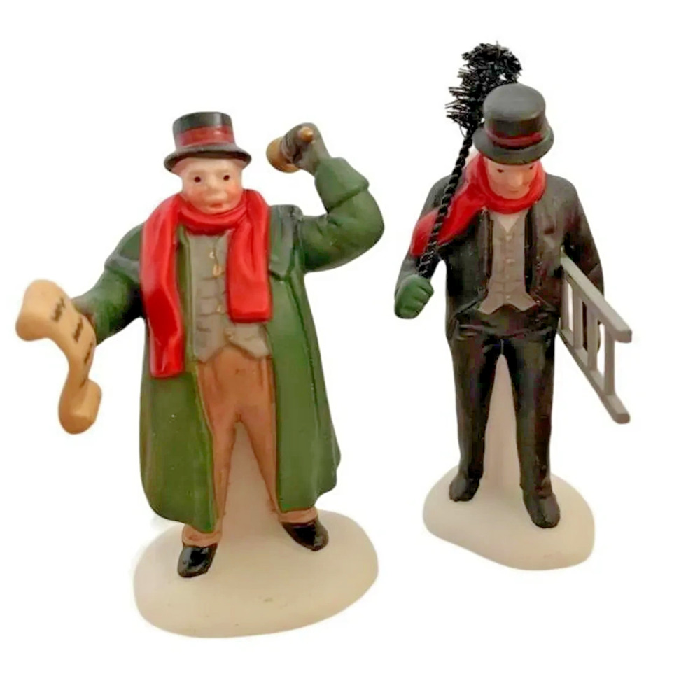 Dept. 56 Heritage Village Coll-Town Crier & Chimney Sweep-#5569-7-set of 2
